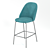 Stylish Metal and Fabric Iola Stool 3D model small image 2