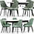 Kendall Upholstered Dining Chair Set 3D model small image 1