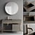 Ceramica Cielo Milano Set 2: Milano Vanity Unit & Catini Round Mirror 3D model small image 1