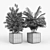 Modern Gray Rectangular Planter 3D model small image 4