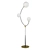 Curved Metal Floor Lamp with Glass Shades 3D model small image 1