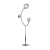 Curved Metal Floor Lamp with Glass Shades 3D model small image 2