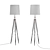 Nordic Wood Trio Floor Lamp 3D model small image 2