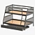 Sleek Lila Bunk Bed with Trundle 3D model small image 2