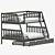 Sleek Lila Bunk Bed with Trundle 3D model small image 3