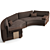 Luxurious Fendi Casa Moore Round Sofa 3D model small image 4