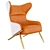 Vibrant Orange Don Vito Armchair 3D model small image 1