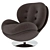 Sleek Khaki Scoop Chairs 3D model small image 1