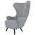 Elegant Wingback Chair: Tom Dixon 3D model small image 3