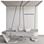 Modern Reception Desk with ASUS Laptop, Chair, Chandelier, Vase & Panel 3D model small image 8