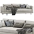 Elegant Milan Leather Sofa 3D model small image 2