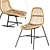 Light Brown Rattan Dining Chair 3D model small image 4