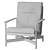 Elegant Onde Club Armchair 3D model small image 7