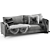 Meridiani Bisse 2015: Sleek Modern Sofa 3D model small image 3