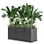 Concrete Pot Outdoor Plants Set 3D model small image 1