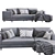 Modern Milan Leather Sofa 3D model small image 2