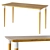 Bamboo Writing Desk 140x65cm 3D model small image 1