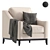 Elegant CORLEONE Armchair - Timeless Luxury 3D model small image 1