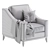 Elegant CORLEONE Armchair - Timeless Luxury 3D model small image 7