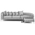 Stylish Chesterfield Corner Sofa 3D model small image 5