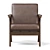 Vintage Distressed Leather Lounge Chair 3D model small image 2