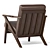 Vintage Distressed Leather Lounge Chair 3D model small image 4