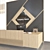 Sleek Modern Reception Desk 3D model small image 3