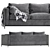 Luxury Velvet Sofa B&B Italia 3D model small image 3