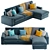 Modern Stylish Ikea Kivik Corner Sofa 3D model small image 1