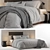 Quadrant Bed: Sleek and Stylish with Side Panels 3D model small image 1