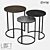 Modern Metal Coffee Table Set 3D model small image 1