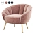 Blush Velvet Primrose Accent Armchair 3D model small image 1