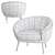 Blush Velvet Primrose Accent Armchair 3D model small image 7