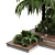 Outdoor Garden Pot Collection - Palm Tree, Bush, Fern, Grass in Concrete Vase 3D model small image 3