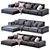 Modern Italian Leather Chaise Lounge 3D model small image 4