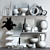 Stylish Decor Set: Vase, Mirror, Bowl 3D model small image 4