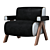 Lux Black Leather Armchair 3D model small image 1