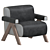 Lux Black Leather Armchair 3D model small image 2