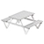 Garden Bench Table Combo 3D model small image 3