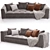 Elegant Minotti Blazer Sofa 3D model small image 2