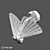 Scandinavian Chrome Butterfly Lamp 3D model small image 1