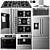 Bosch Collection: Gas Cooktop, Refrigerator, Oven, Coffee Maker & Hood 3D model small image 2