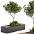 Modern Steel Bench with Planters 3D model small image 1