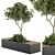 Modern Steel Bench with Planters 3D model small image 2