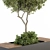 Modern Steel Bench with Planters 3D model small image 3