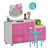 Hello Kitty Vanity Set: Adorable Dressing Table 3D model small image 1