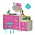 Hello Kitty Vanity Set: Adorable Dressing Table 3D model small image 2