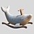 Whimsical Whale Rocking Chair 3D model small image 1