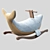 Whimsical Whale Rocking Chair 3D model small image 2