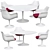 Modern Knoll Plastic Dining Set 3D model small image 1